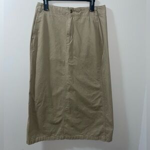 Vintage White Stag Back Slit Long Skirt